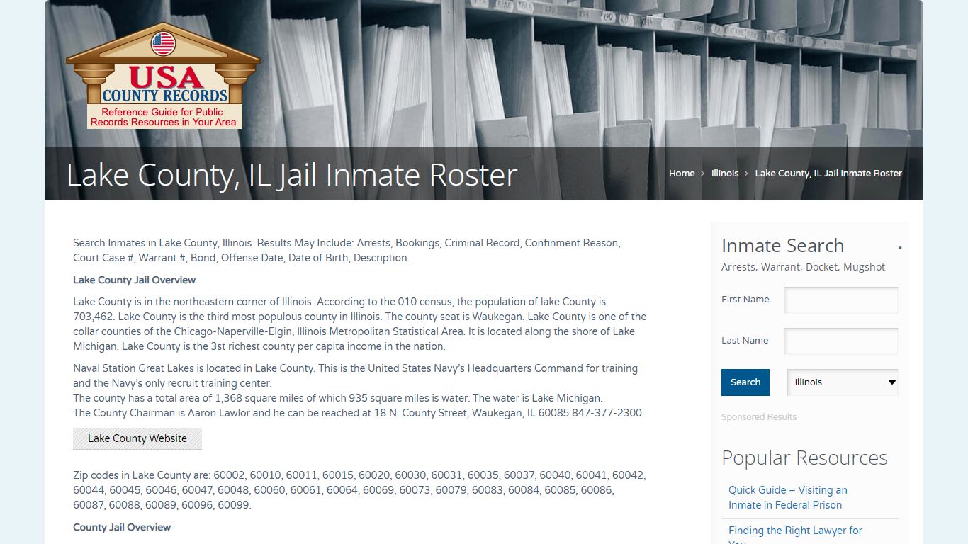 Lake County, IL Jail Inmate Roster | Name Search